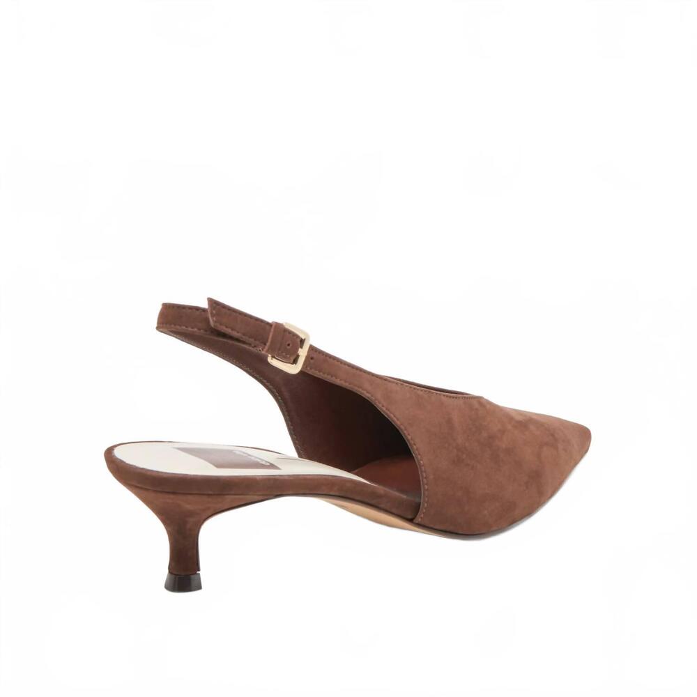 NEW DOLCE VITA women's alenna slingback pointed toe kitten heel in dark brown - Picture 7 of 8